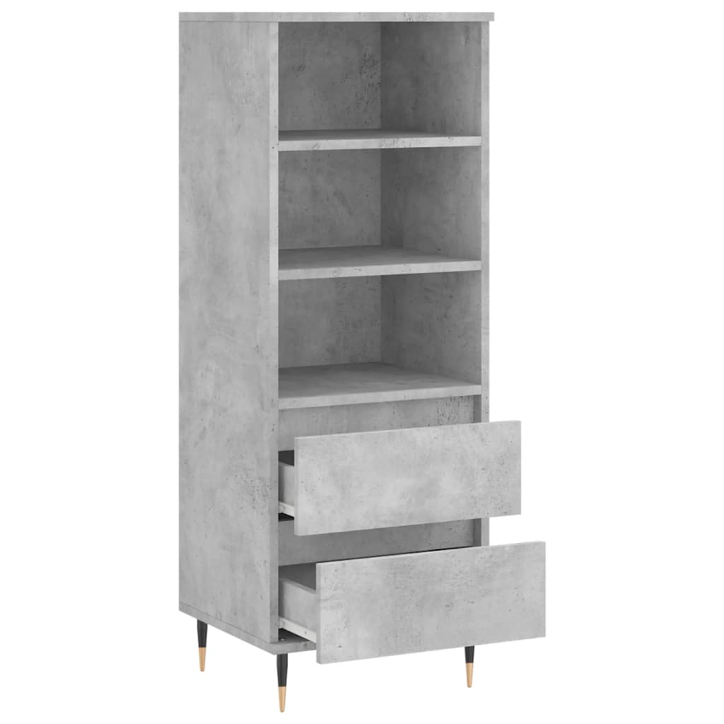 skab 40x36x110 cm konstrueret træ betongrå