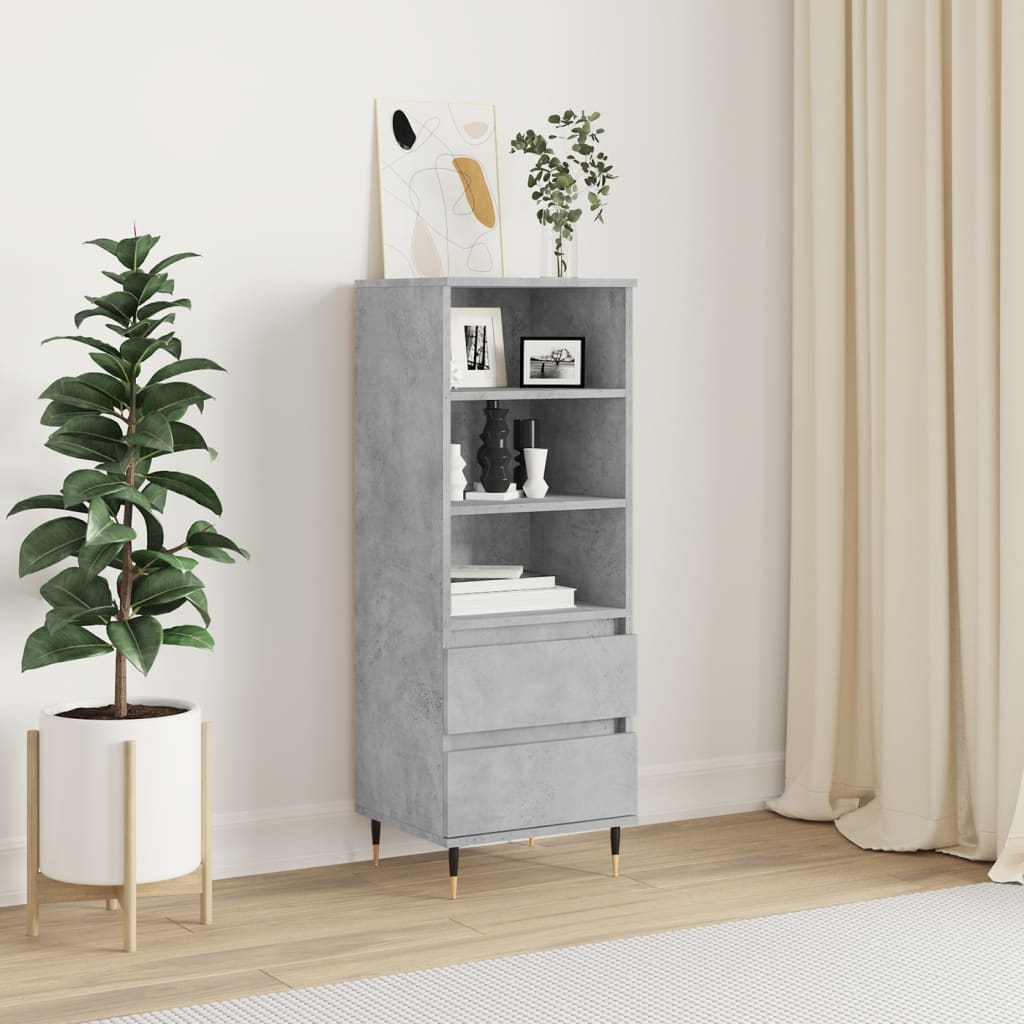 skab 40x36x110 cm konstrueret træ betongrå