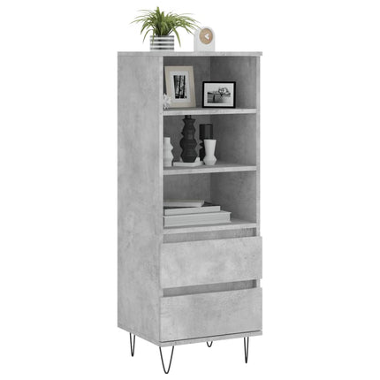 skab 40x36x110 cm konstrueret træ betongrå