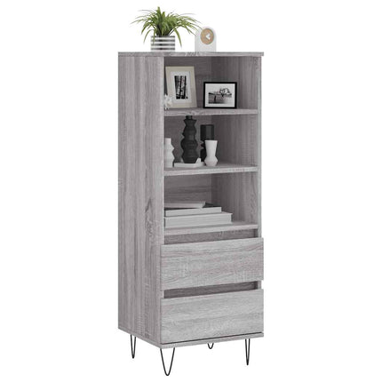 skab 40x36x110 cm konstrueret træ Grå sonoma-eg