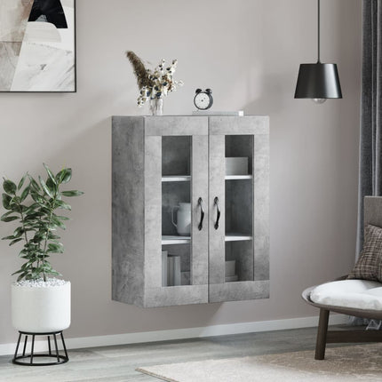 vægskab 69,5x34x90 cm konstrueret træ betongrå