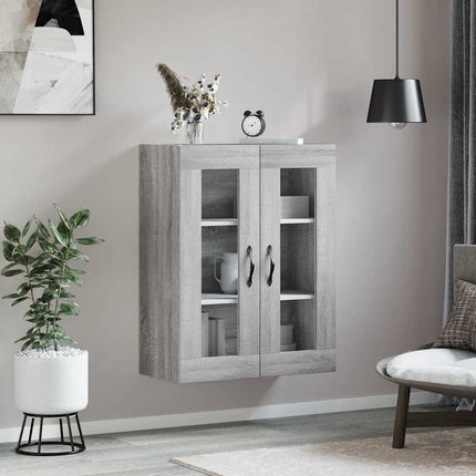 vægskab 69,5x34x90 cm konstrueret træ grå sonoma-eg