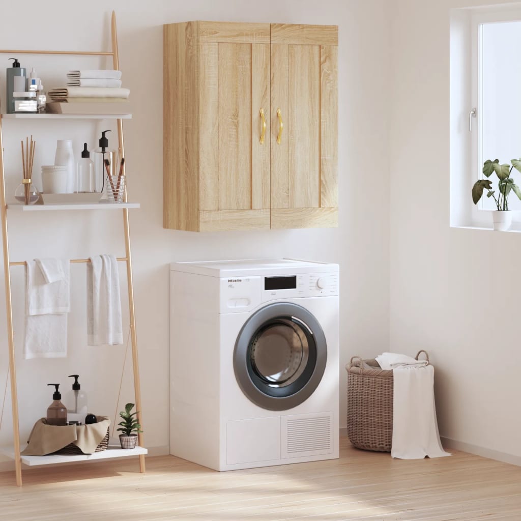 vægskab 69,5x34x90 cm konstrueret træ sonoma-eg