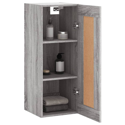 vægskab 34,5x34x90 cm konstrueret træ grå sonoma-eg