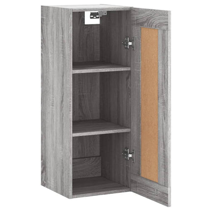 vægskab 34,5x34x90 cm konstrueret træ grå sonoma-eg