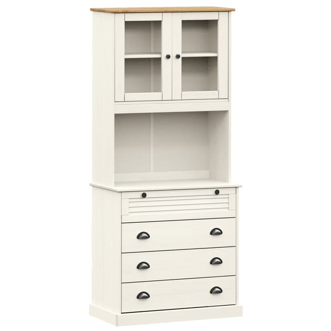 skænk VIGO 80x40x176 cm massivt fyrretræ hvid