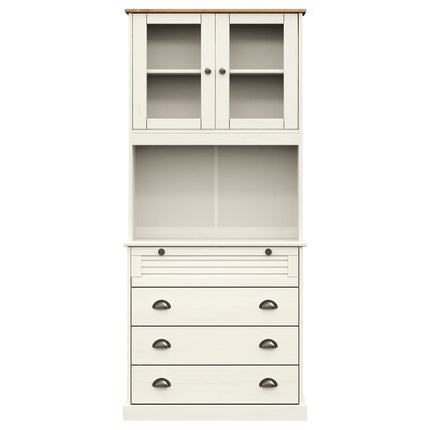 skænk VIGO 80x40x176 cm massivt fyrretræ hvid
