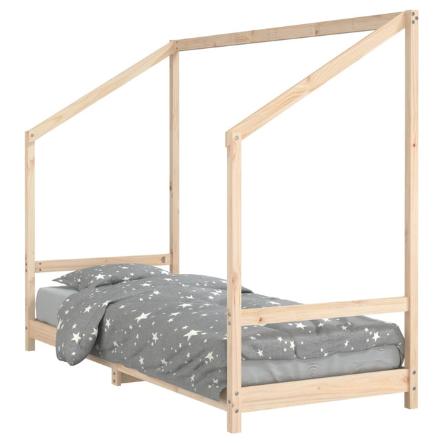 sengeramme til juniorseng 80x200 cm massivt fyrretræ