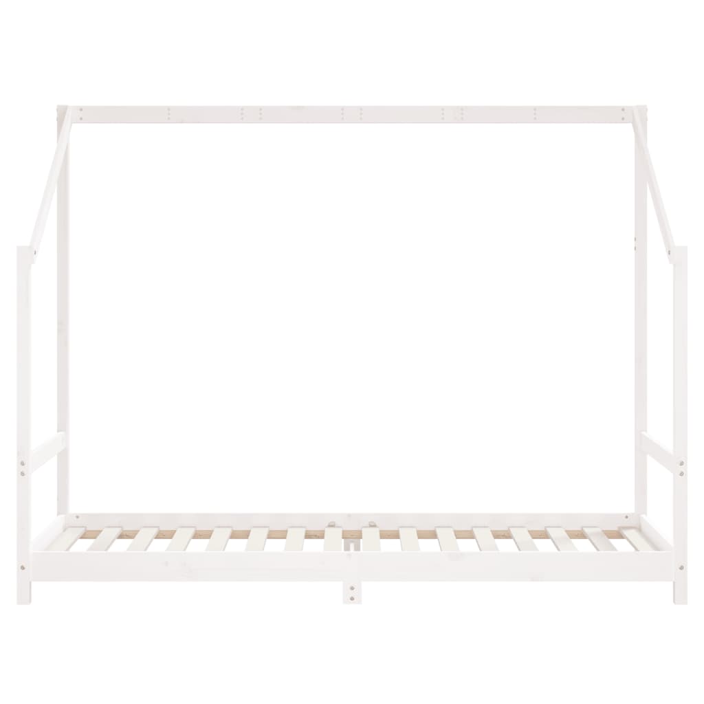 sengeramme til juniorseng 80x200 cm massivt fyrretræ hvid
