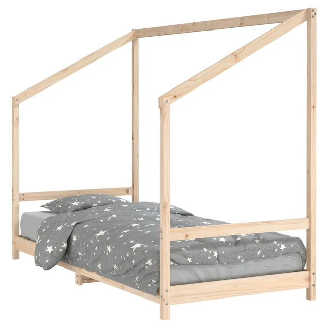sengeramme til juniorseng 90x200 cm massivt fyrretræ
