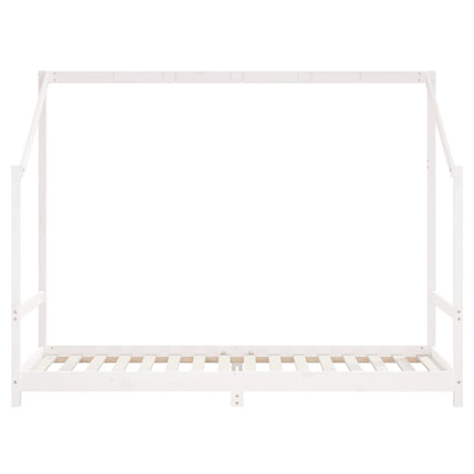 sengeramme til juniorseng 90x200 cm massivt fyrretræ hvid