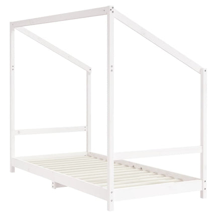 sengeramme til juniorseng 90x200 cm massivt fyrretræ hvid