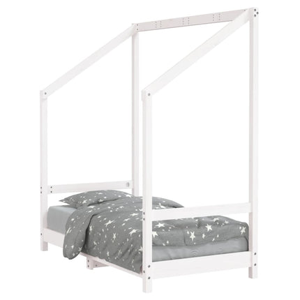sengeramme til juniorseng 70x140 cm massivt fyrretræ hvid