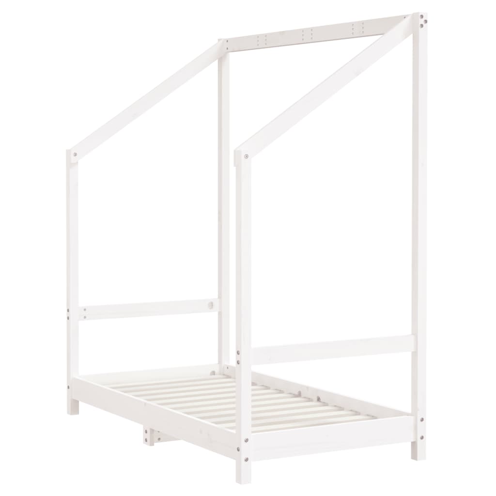 sengeramme til juniorseng 70x140 cm massivt fyrretræ hvid