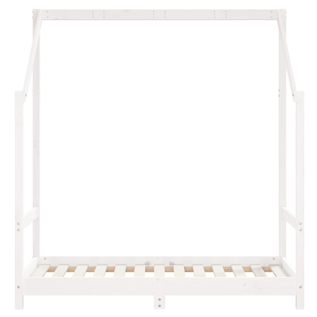 sengeramme til juniorseng 70x140 cm massivt fyrretræ hvid