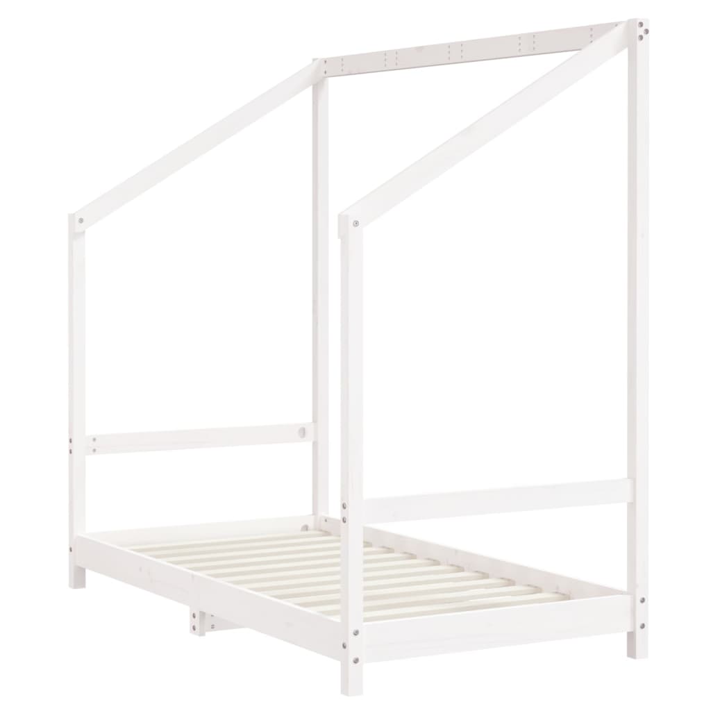 sengeramme til juniorseng 80x160 cm massivt fyrretræ hvid