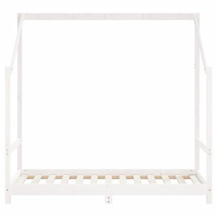 sengeramme til juniorseng 80x160 cm massivt fyrretræ hvid