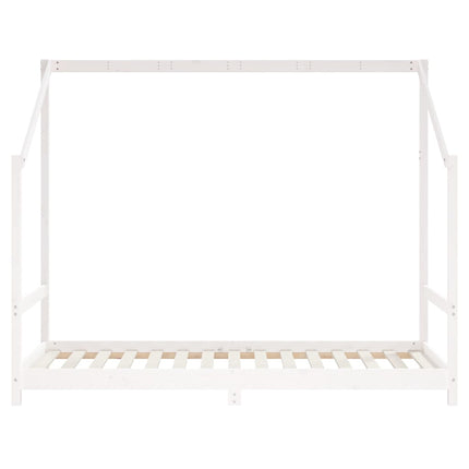 sengeramme til juniorseng 90x190 cm massivt fyrretræ hvid