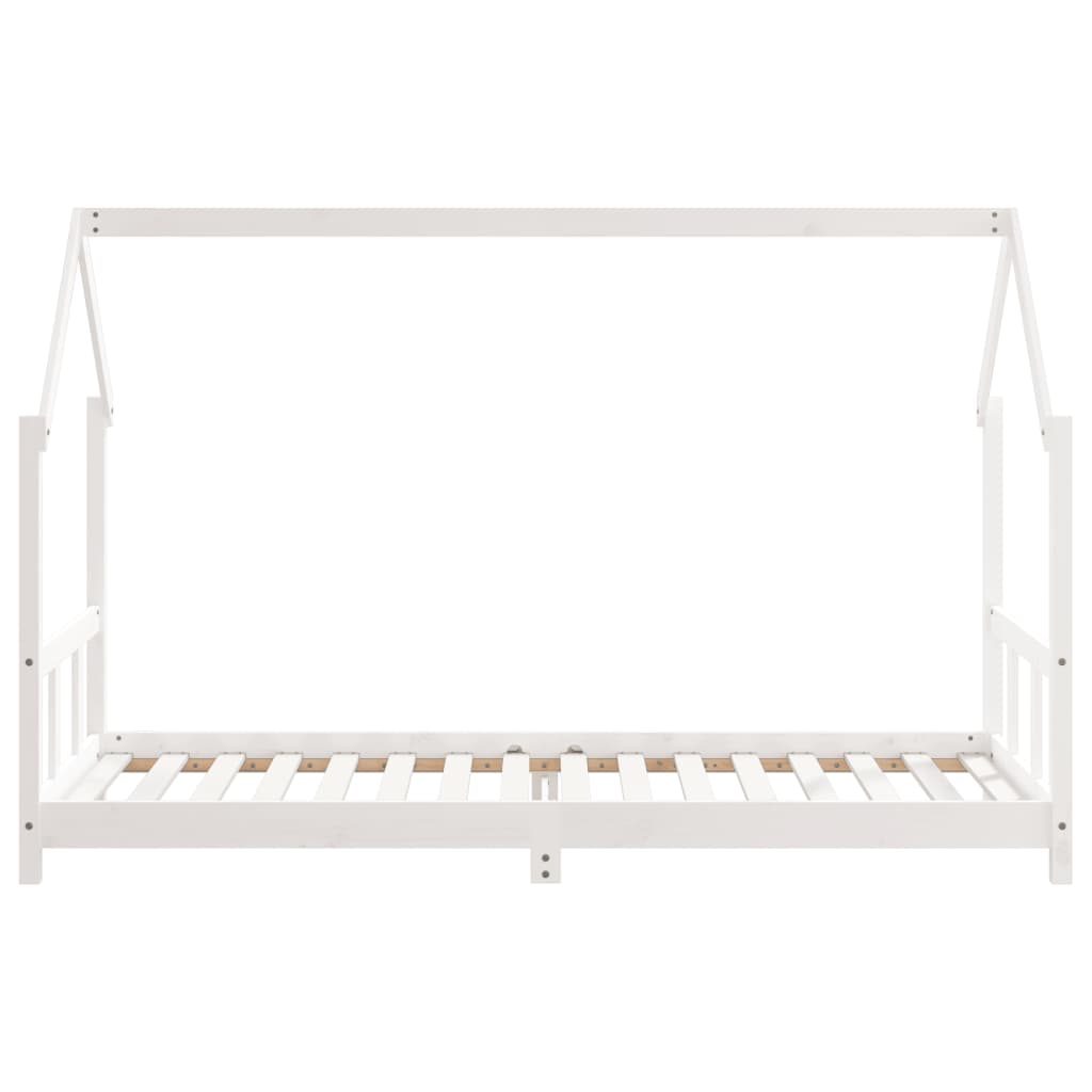 sengeramme til juniorseng 90x200 cm massivt fyrretræ hvid