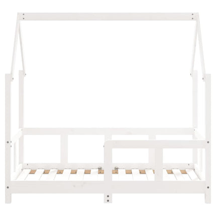 sengeramme til juniorseng 70x140 cm massivt fyrretræ hvid