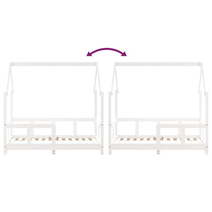 sengeramme til juniorseng 70x140 cm massivt fyrretræ hvid