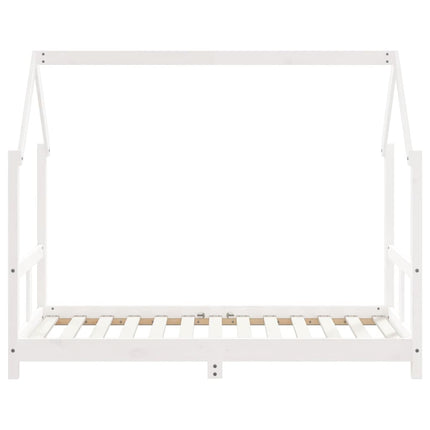 sengeramme til juniorseng 80x160 cm massivt fyrretræ hvid