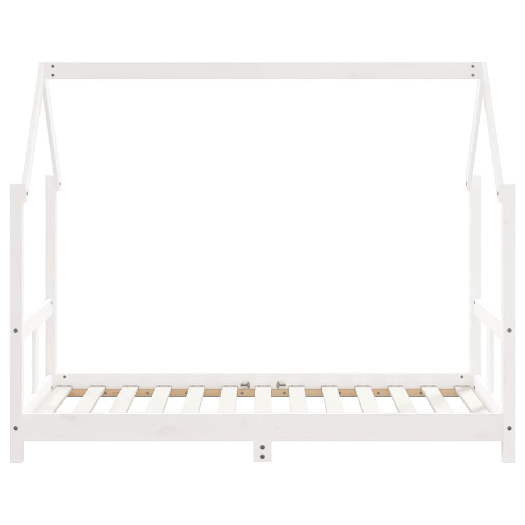 sengeramme til juniorseng 80x160 cm massivt fyrretræ hvid