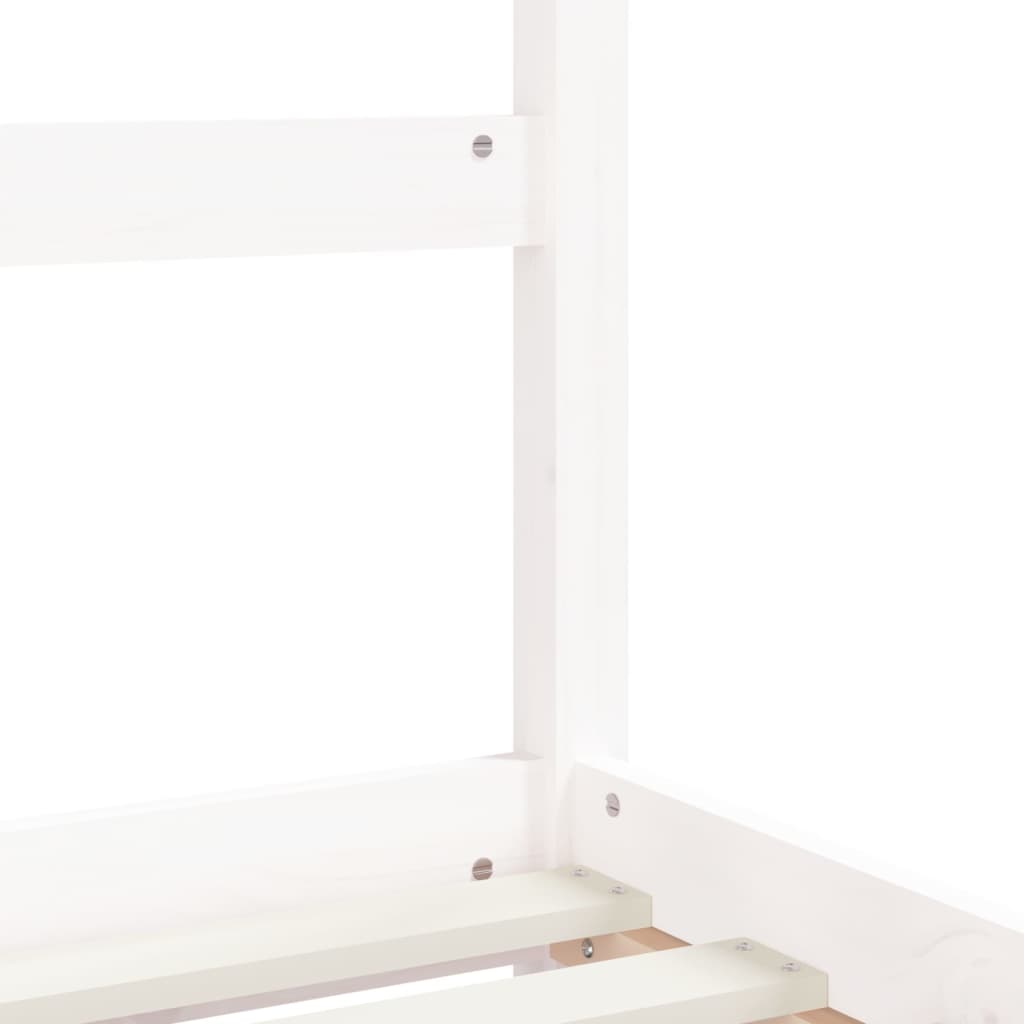sengeramme til juniorseng 80x160 cm massivt fyrretræ hvid