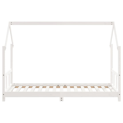 sengeramme til juniorseng 90x190 cm massivt fyrretræ hvid