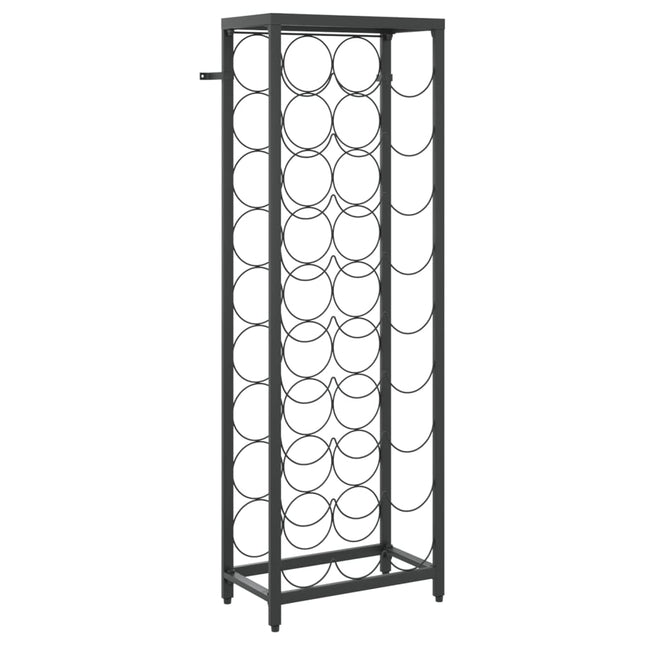 vinreol til 27 flasker 34x18x100 cm smedejern sort
