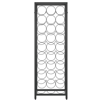vinreol til 27 flasker 34x18x100 cm smedejern sort