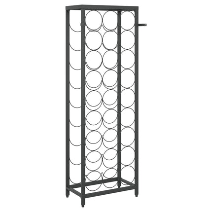vinreol til 27 flasker 34x18x100 cm smedejern sort