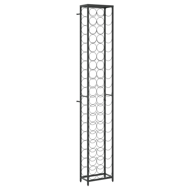 vinreol til 57 flasker 34x18x200 cm smedejern sort