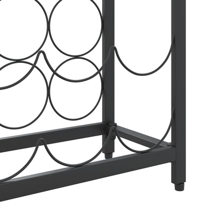 vinreol til 57 flasker 34x18x200 cm smedejern sort