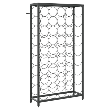 vinreol til 45 flasker 54x18x100 cm smedejern sort