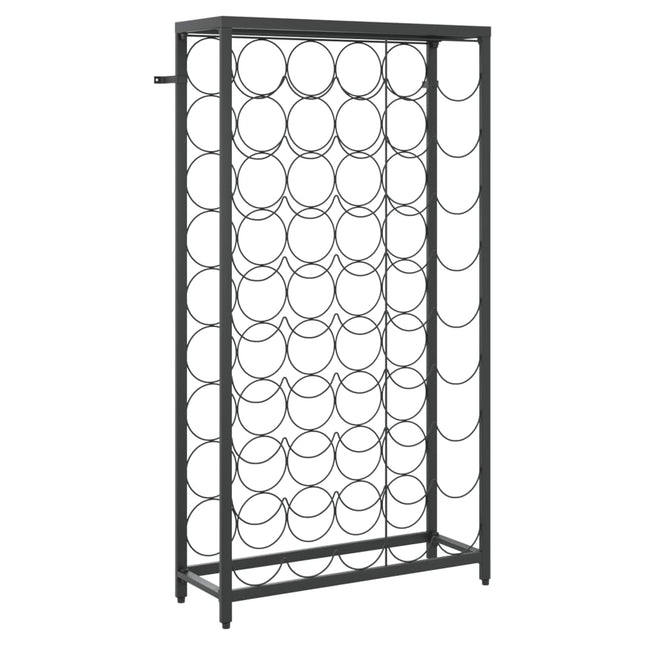 vinreol til 45 flasker 54x18x100 cm smedejern sort