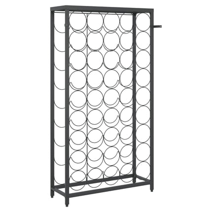 vinreol til 45 flasker 54x18x100 cm smedejern sort