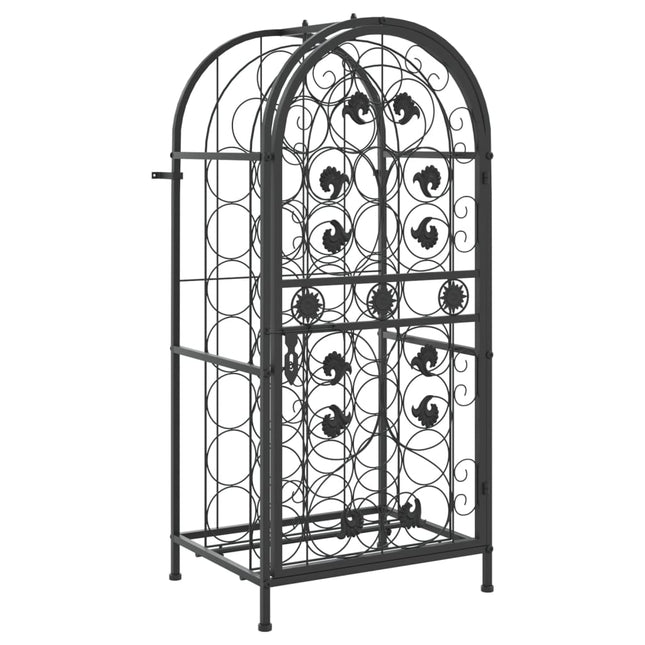 vinreol til 33 flasker 45x36x100 cm smedejern sort