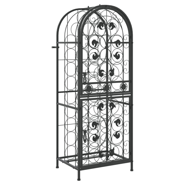 vinreol til 41 flasker 45x36x120 cm smedejern sort