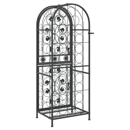 vinreol til 41 flasker 45x36x120 cm smedejern sort