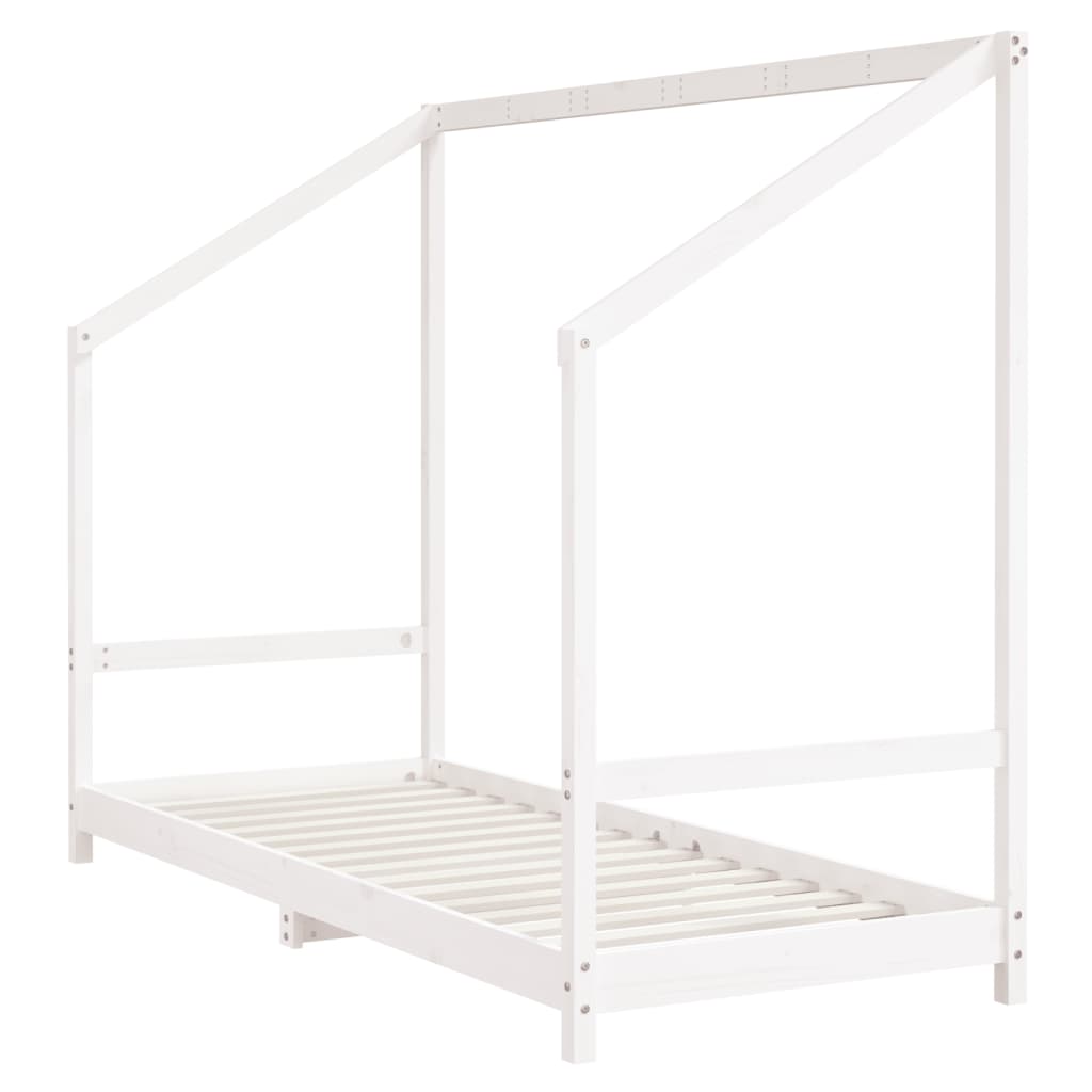 sengeramme til juniorseng 2x(80x200) cm massivt fyrretræ hvid