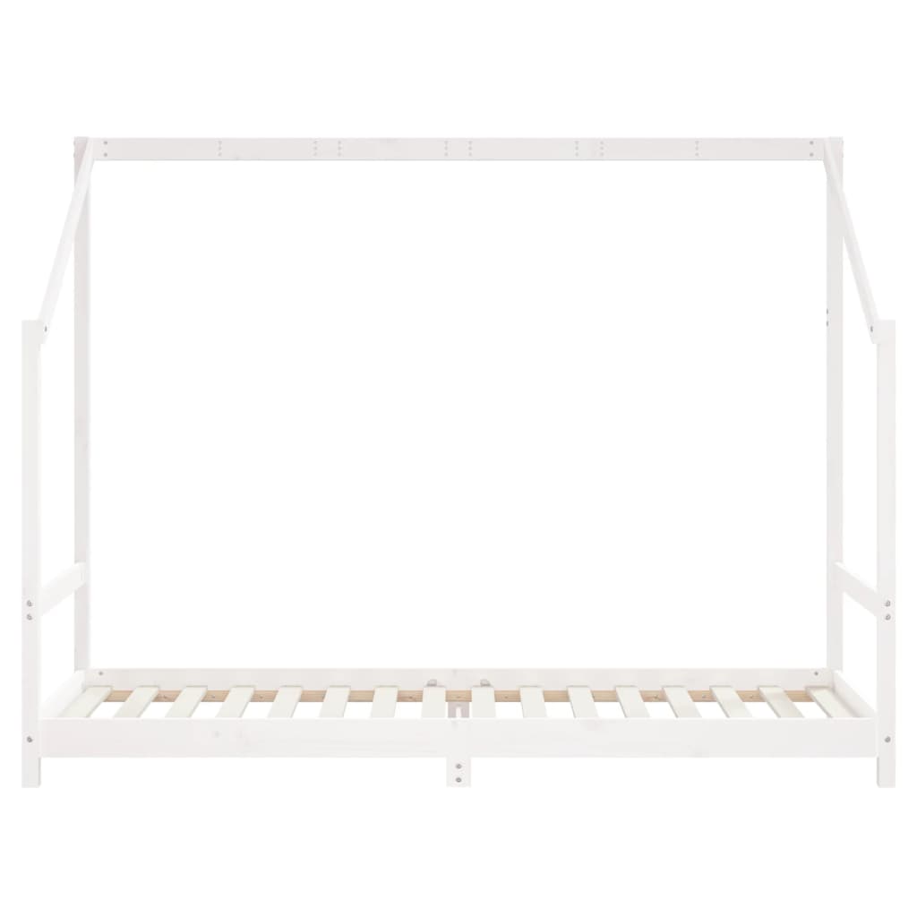 sengeramme til juniorseng 2x(80x200) cm massivt fyrretræ hvid