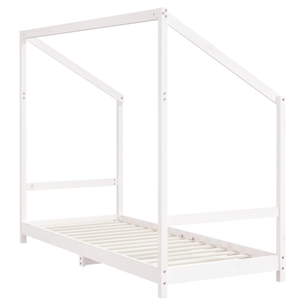 sengeramme til juniorseng 2x(80x200) cm massivt fyrretræ hvid