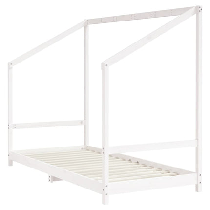 sengeramme til juniorseng 2x(90x200) cm massivt fyrretræ hvid