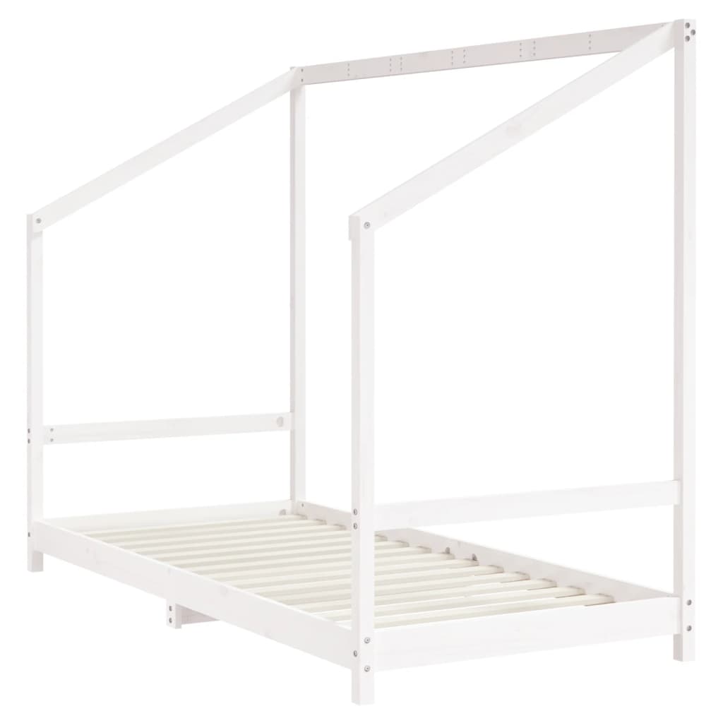 sengeramme til juniorseng 2x(90x200) cm massivt fyrretræ hvid
