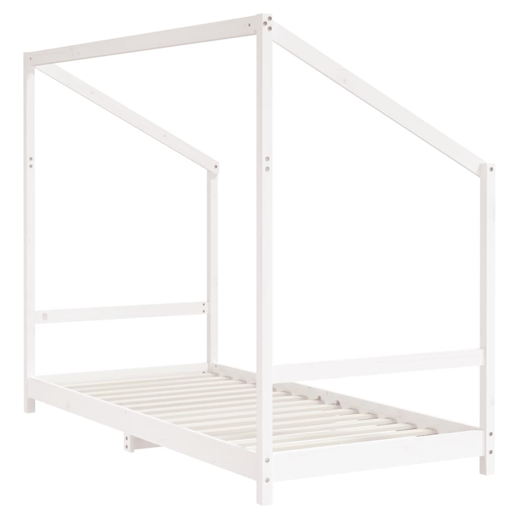 sengeramme til juniorseng 2x(90x200) cm massivt fyrretræ hvid