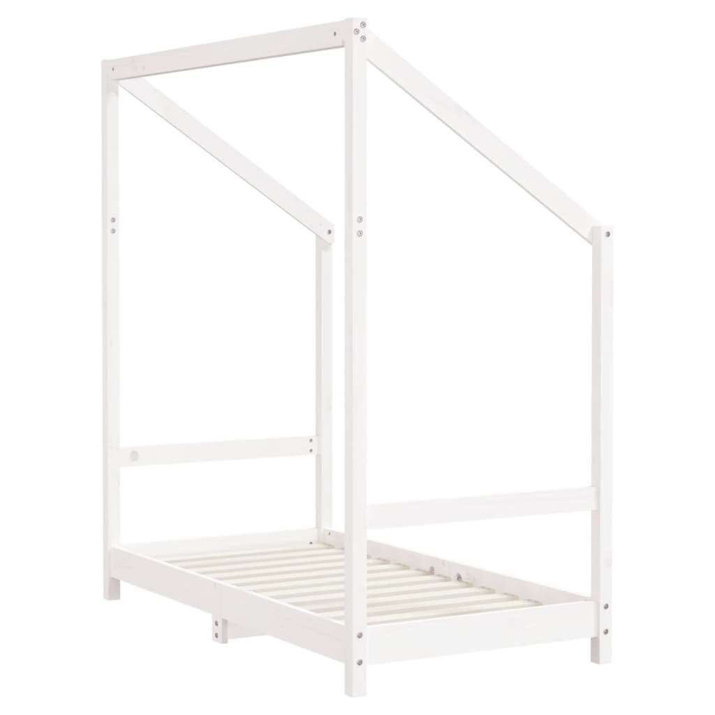 sengeramme til juniorseng 2x(70x140) cm massivt fyrretræ hvid
