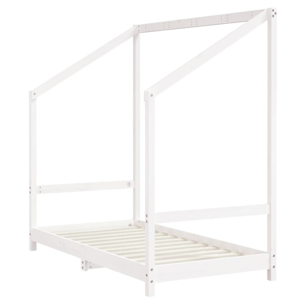 sengeramme til juniorseng 2x(80x160) cm massivt fyrretræ hvid