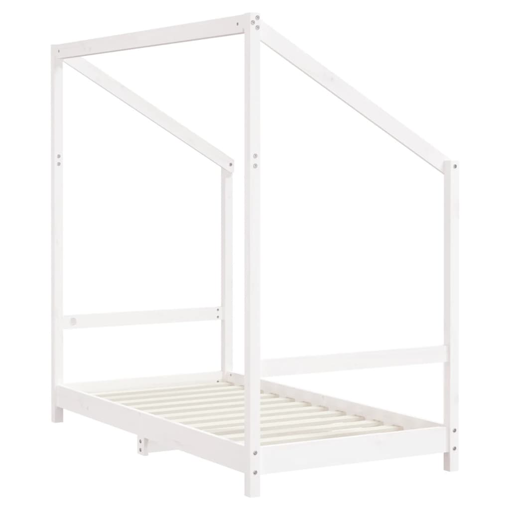 sengeramme til juniorseng 2x(80x160) cm massivt fyrretræ hvid