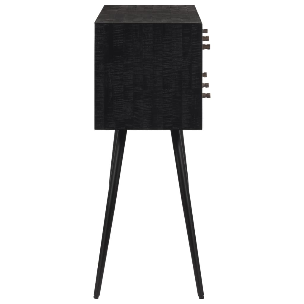 konsolbord med skuffer 116x30x76 cm massivt genbrugsteak